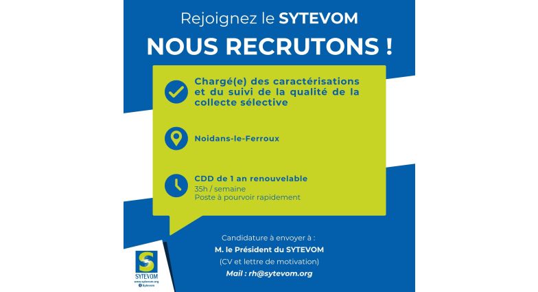 Chargé(e) des caractérisations et du suivi de la qualité de la collecte sélective