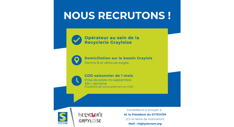 Opérateur au sein de la Recyclerie Grayloise